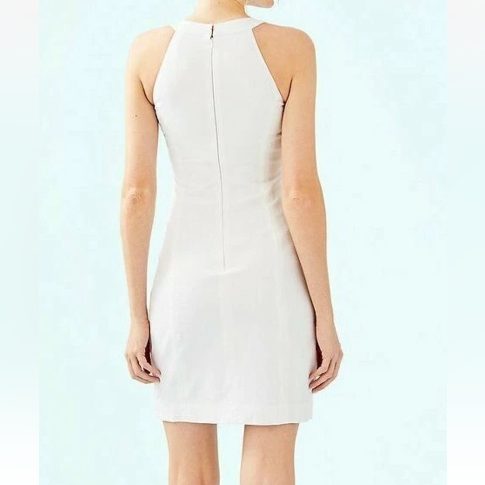 NWOT Size Large Lilly Pulitzer JENA STRETCH SHIFT DRESS White BEADS CORALS - Picture 3 of 6